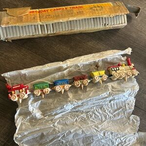 Vintage Cake Topper Birthday Candle Train Menschik Goldman Japan 50s-Early 60s